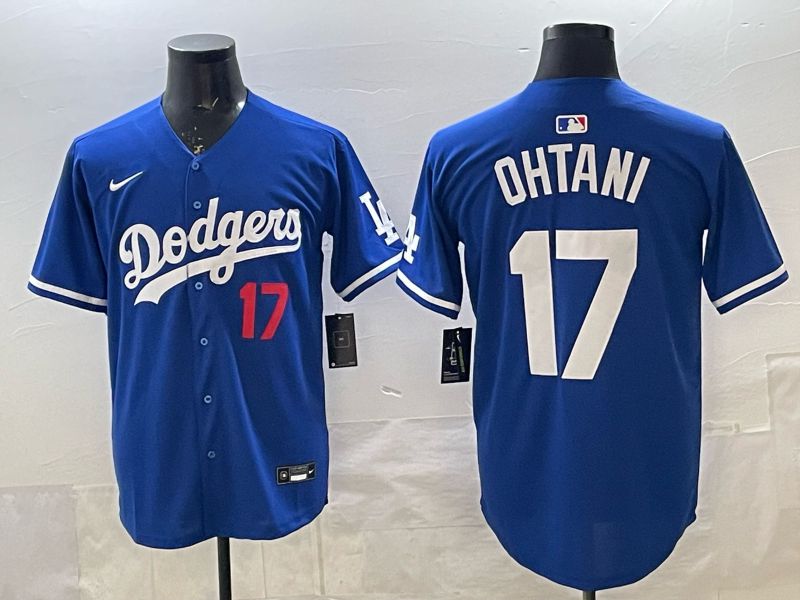 Men 2025 Nike Los Angeles Dodgers #17 Ohtani Blue Game MLB Jersey 03
